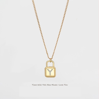 Ogrlica bakrena u korejskom stilu s privjeskom slovima, Dawn Jewelry TXL006