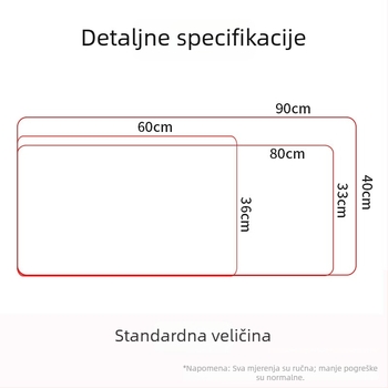 Grijana podloga za stol s tajmerom, velika, za ured