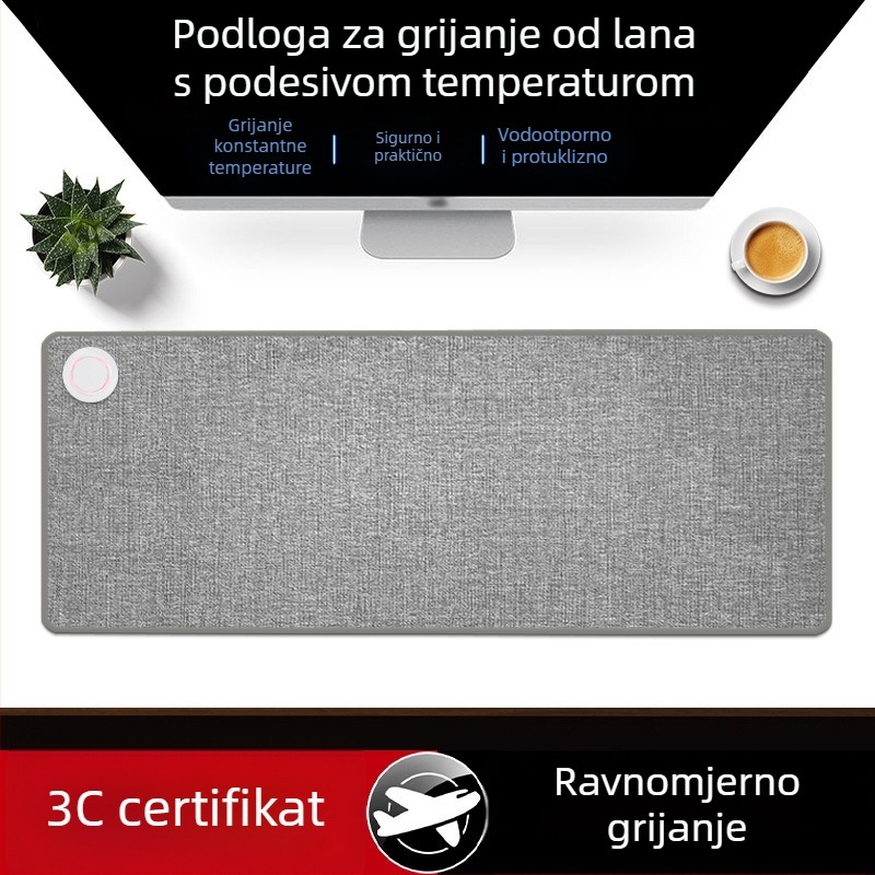 Grijana podloga za stol s tajmerom, velika, za ured