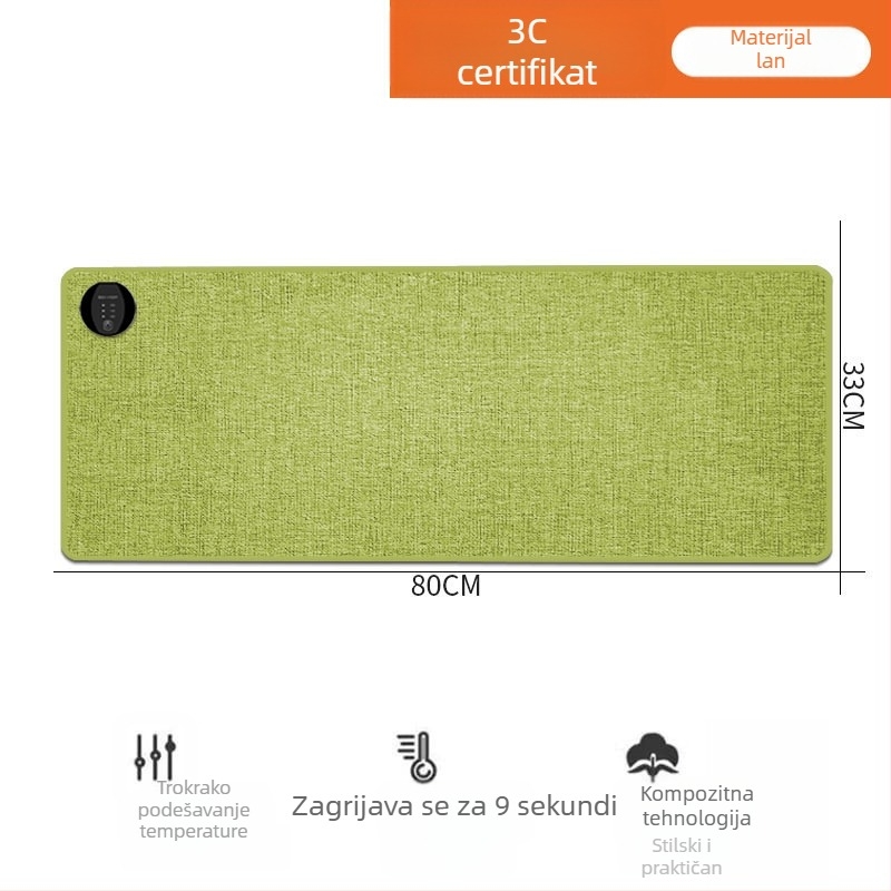 Grijana podloga za stol s tajmerom, velika, za ured
