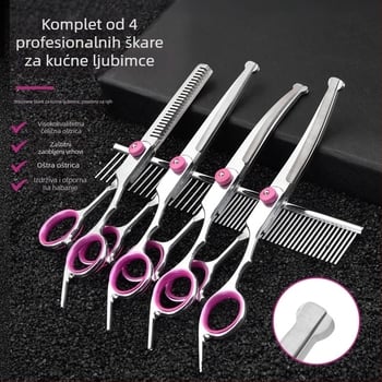 Set za njegu pasa — škare za uređivanje dlake, nehrđajući čelik, Tanizaki, za pse, kutija 500 komada