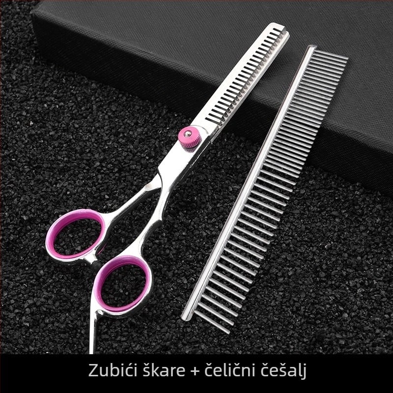 Set za njegu pasa — škare za uređivanje dlake, nehrđajući čelik, Tanizaki, za pse, kutija 500 komada