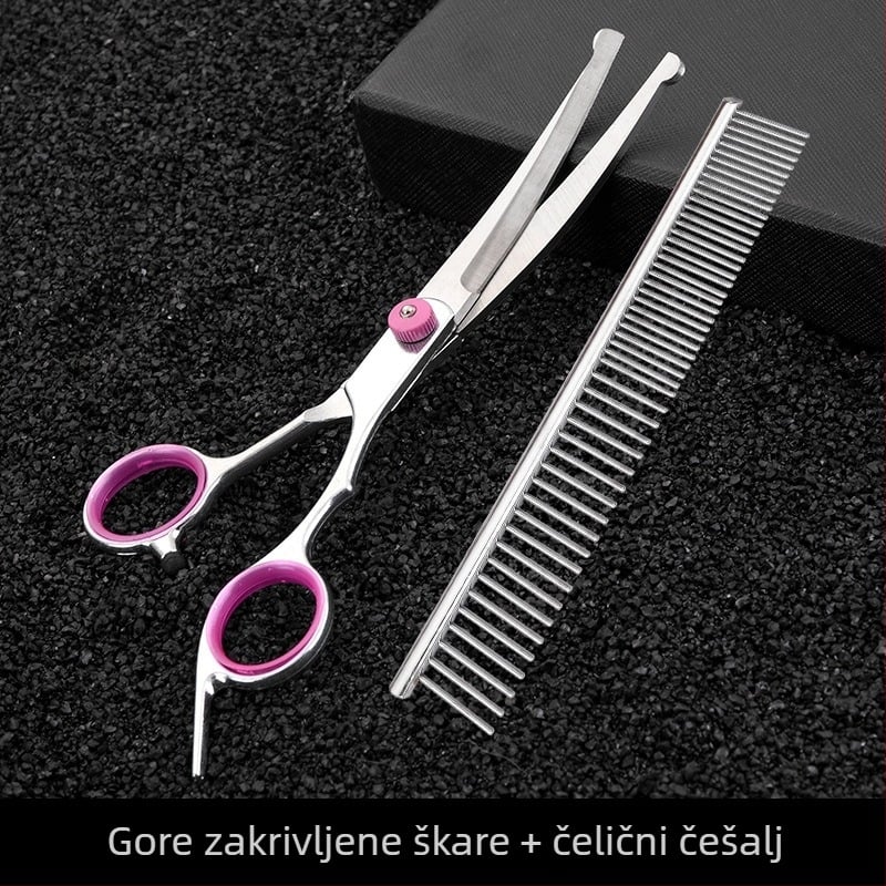 Set za njegu pasa — škare za uređivanje dlake, nehrđajući čelik, Tanizaki, za pse, kutija 500 komada