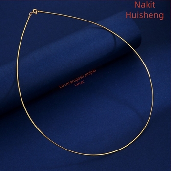 Ogrlica – 925 srebro, zmijski lanac, geometrijski dizajn, unisex