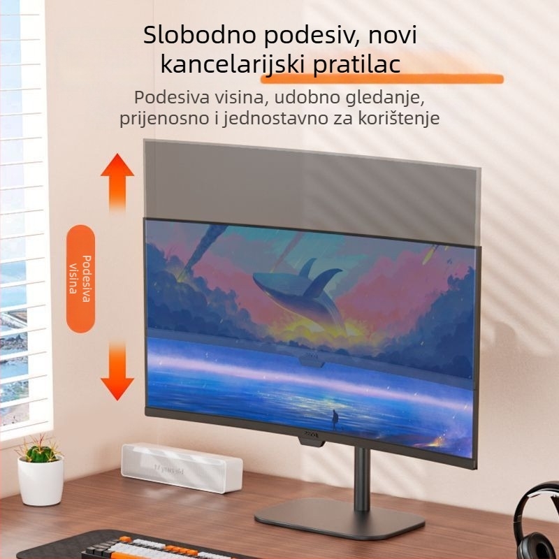 ABS stalak za monitor za stolna računala s konzolom, podesiva visina, rotacija, podna podrška