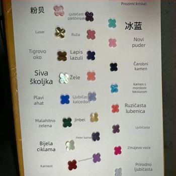 Ženska narukvica s četverolistom i pet cvjetova, dvostruka bijela perla površina, 18K ružičasto zlato klavikula lanac