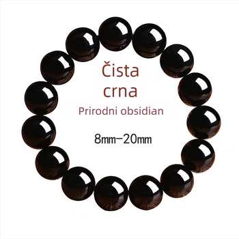 Narukvica od obsidijana s perlicama za muškarce, unisex stil