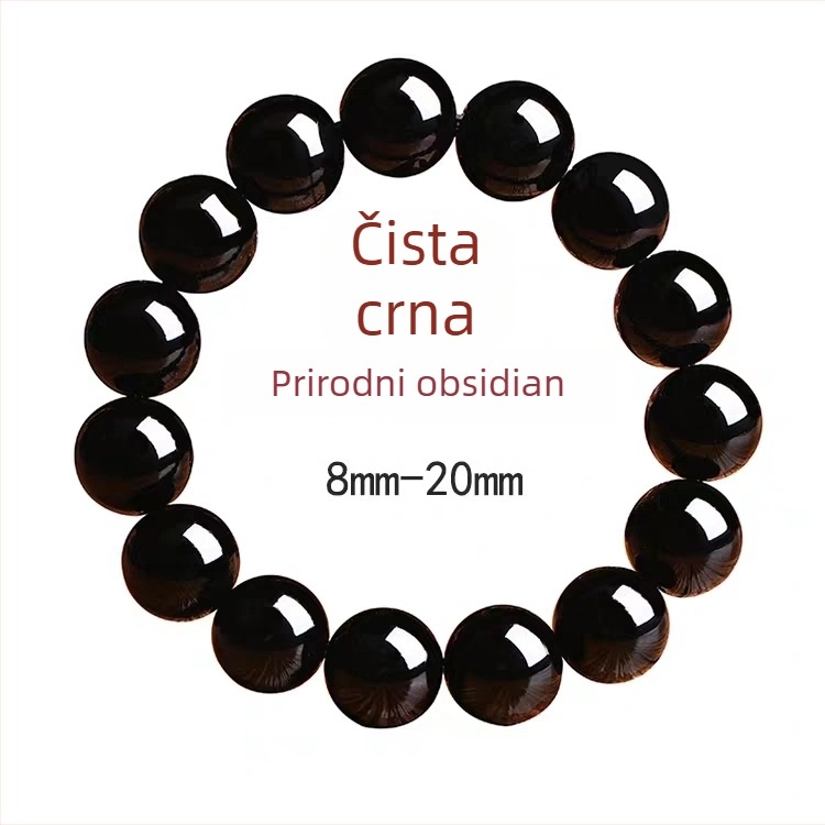 Narukvica od obsidijana s perlicama za muškarce, unisex stil