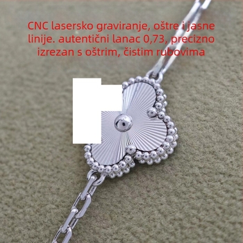 Narukvica s lišćastim oblikom od ahata, unisex, pozlaćena
