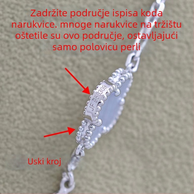 Narukvica s lišćastim oblikom od ahata, unisex, pozlaćena