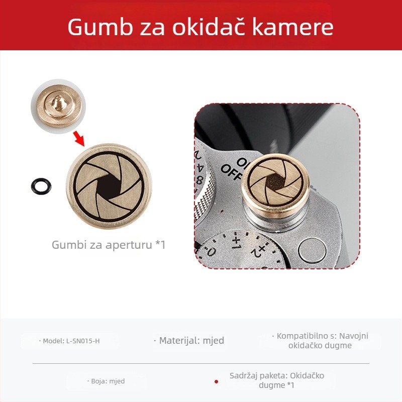Gumb za zatvarač kamere za Fuji XT5 XT4 XS10 S20 XT30 druge generacije XE4 X100VI – OEM obrada; Model: Reference sku