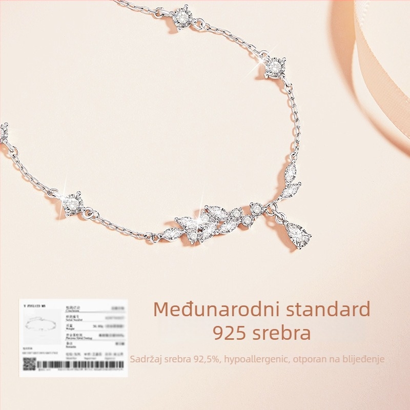 Narukvica od 925 srebra s motivom klase pšenice za žene, jesensko izdanje 2024, težina oko 3,4 g
