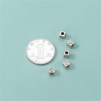 S925 sterling srebro Thai srebrne mini osmijeha perle – slobodne perle za DIY narukvicu, spacer stil, kvaliteta 925