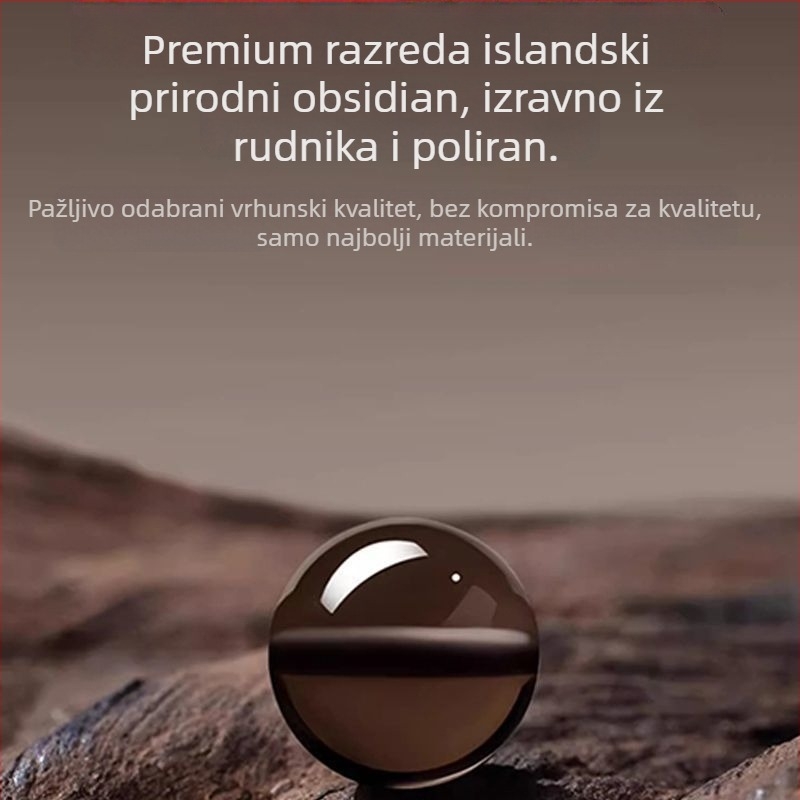 Narukvica od obsidijana s ledeno plavim akvamarinom, unisex, dar za godinu zodijaka