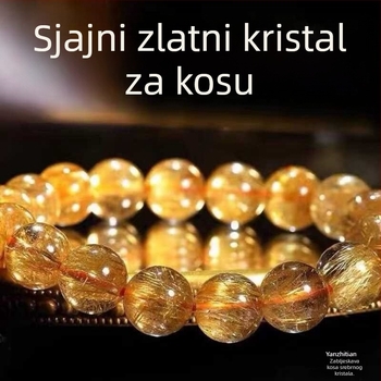 Unisex geometrijski kristalni narukvica od perli – Polirani kristali, bez metalnog premaza, podrijetlo Brazil, proljeće 2025