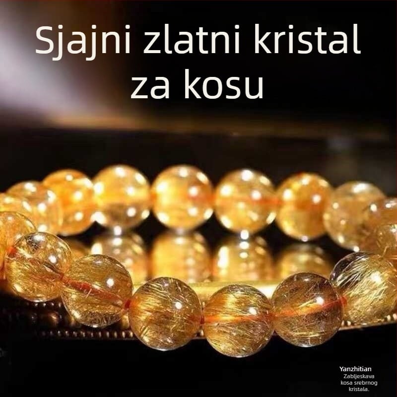 Unisex geometrijski kristalni narukvica od perli – Polirani kristali, bez metalnog premaza, podrijetlo Brazil, proljeće 2025