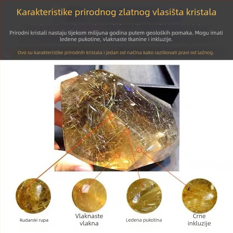 Unisex geometrijski kristalni narukvica od perli – Polirani kristali, bez metalnog premaza, podrijetlo Brazil, proljeće 2025