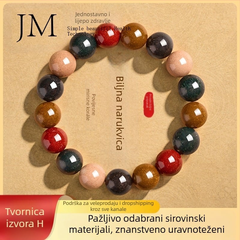 Narukvica od mirisnih perlica, vintage stil, ručna i polu-mehanička izrada, Tradicionalna kineska medicina, poklon, ljeto 2025