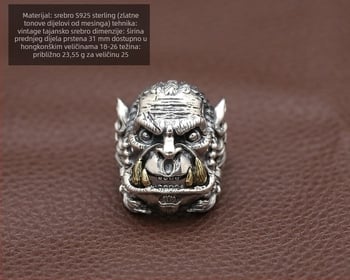 Muški prsten Warcraft, tajsko srebro, bez ugradnje