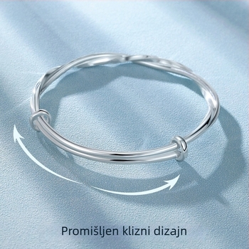 Ženski Möbius narukvica, moderan stil, nišni dizajn, vrhunska kvaliteta, minimalistička i profinjena, push-pull zatvarač