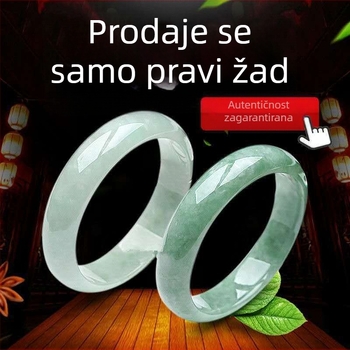 Prirodni nefritni narukvica za žene, svijetlozelena s uzorkom lebdećih cvjetova