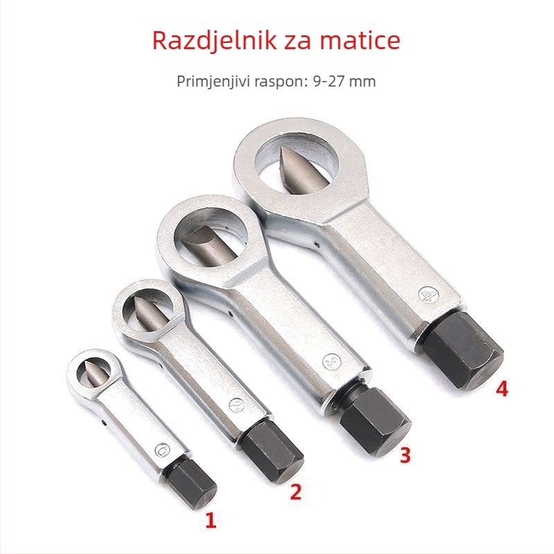 Set alata za razbijanje rđavih matica i odvajač vijaka — separator, alat za demontažu, rezni alat za demoliranje, kućna uporaba, britanski format