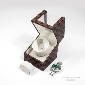 Električni rotirajući držač za satove s kožnom teksturom krokodilskog uzorka, jedne glave, kutija od 50 komada