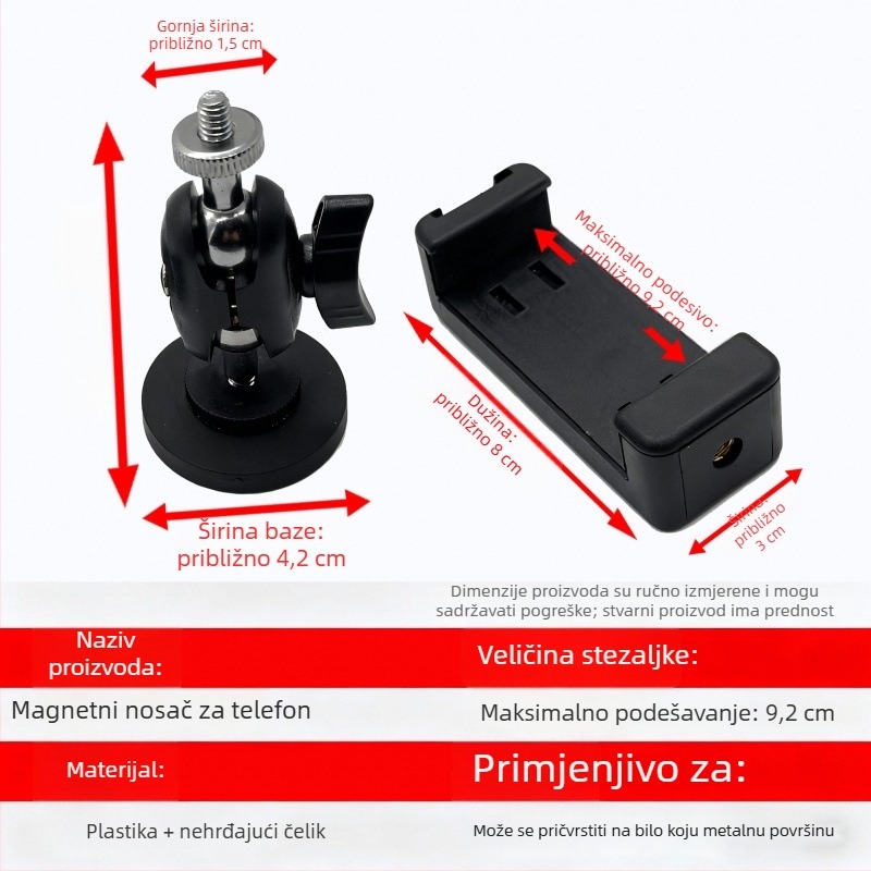 Univerzalni držač za telefon za šivaći stroj s magnetskim antivibracijskim učinkom, rotirajući za horizontalnu i vertikalnu orijentaciju, šivaći dodatak