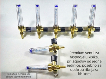 Regulator oksigenacije s mjeračem protoka i argon ventil za vodeni prijevoz — komplet alata za rastavljanje, opcije 1–12, kućna upotreba