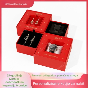 Prilagođena kutija za poklon nakita za naušnice, ogrlicu, narukvicu i sat — materijal: papir/karton, razina pakiranja: prodajno pakiranje, tip pakiranja: kutija, posebno pakiranje: nakit pakiranje