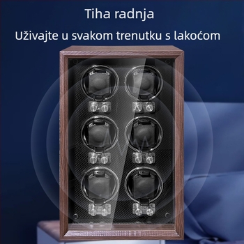 Automatski navijač satova za mehaničke satove – drvena kutija s drvenim uzorkom, model 001, pakiranje nakita