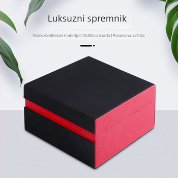 PU kožna kutija za sat s preklopnim poklopcem, graviranje folijom, model 37-10, pakiranje za darove i nakit