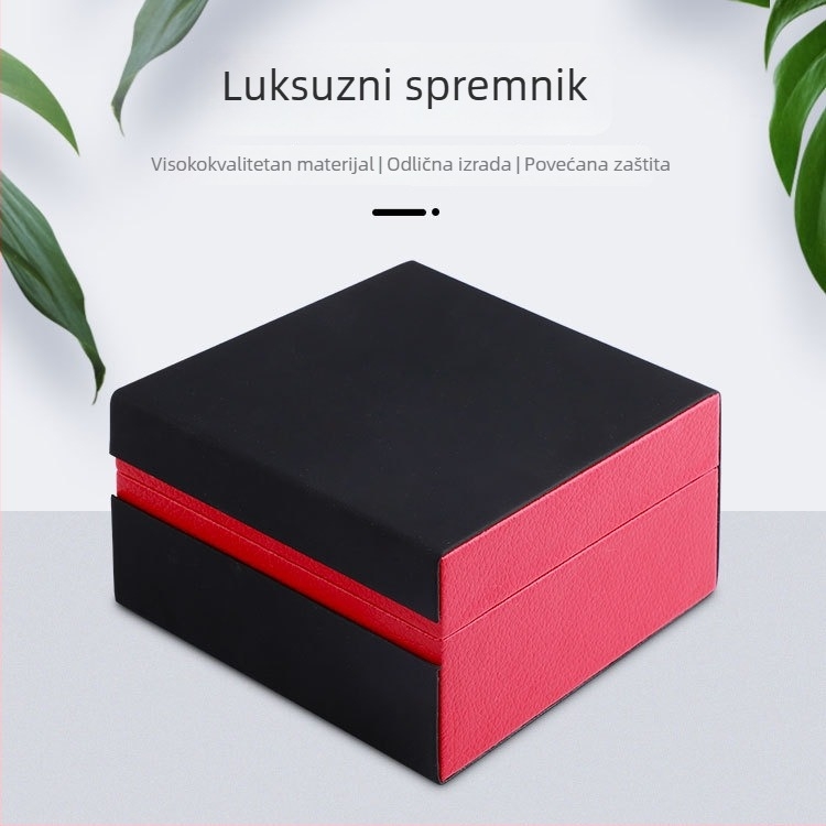 PU kožna kutija za sat s preklopnim poklopcem, graviranje folijom, model 37-10, pakiranje za darove i nakit