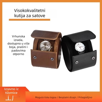 Kožna prijenosna kutija za satove, prijenosna putna kutija za mehaničke satove, otporna na padove, mogući otisak logotipa