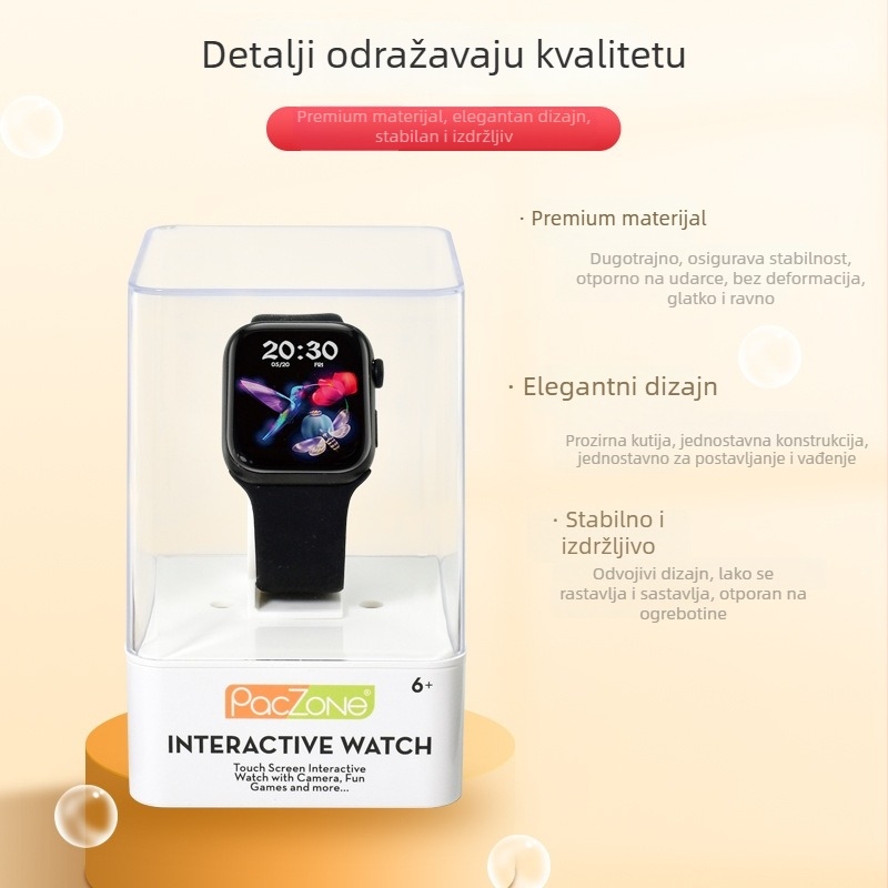 PACZONE kvadratna plastična kutija za satove — prozirna kutija za prikazivanje nakita, pakiranje nakita