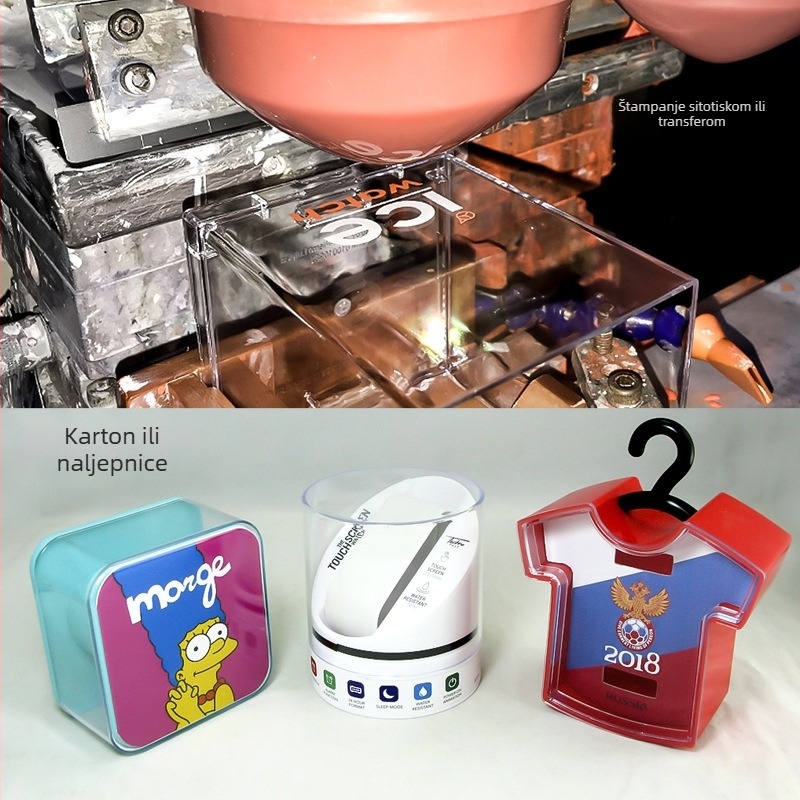 PACZONE kvadratna plastična kutija za satove — prozirna kutija za prikazivanje nakita, pakiranje nakita