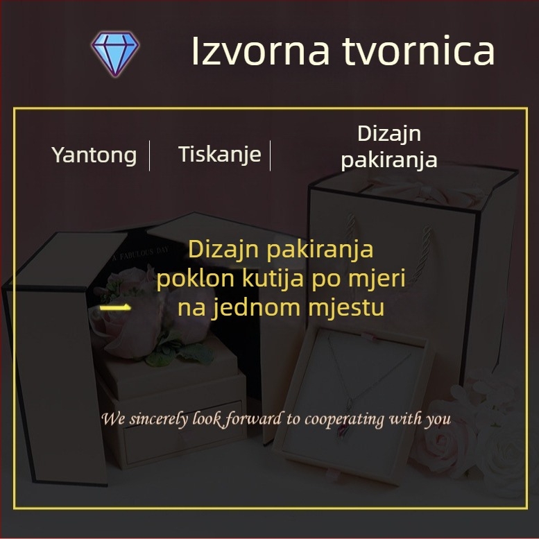 Ružičasta kutija za nakit s dvostrkim vratima, ladica za ogrlice, pretinac za sat i prstenje – Valentinovo dar.
