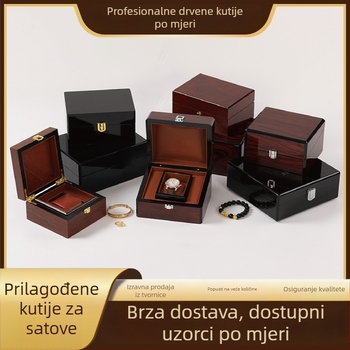 Drvena kutija za sat u europskom stilu, kutija za pakiranje i pohranu nakita