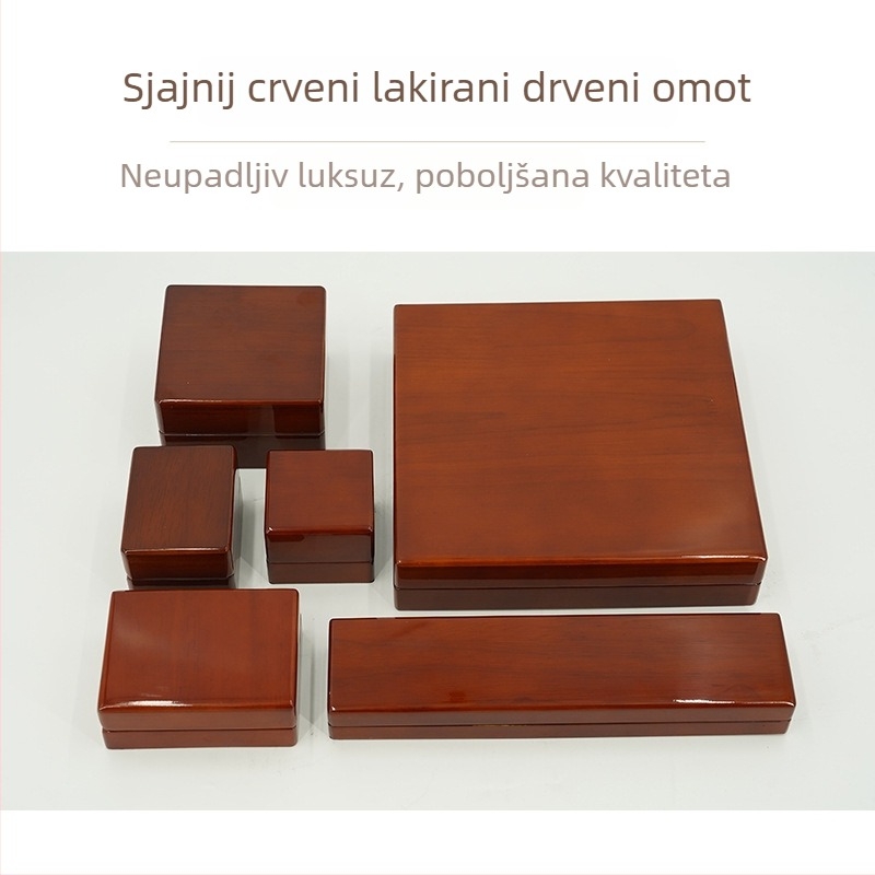Drveni šestodijelni set kutija za nakit – kutija za satove, ogrlicu, narukvicu i privjesak
