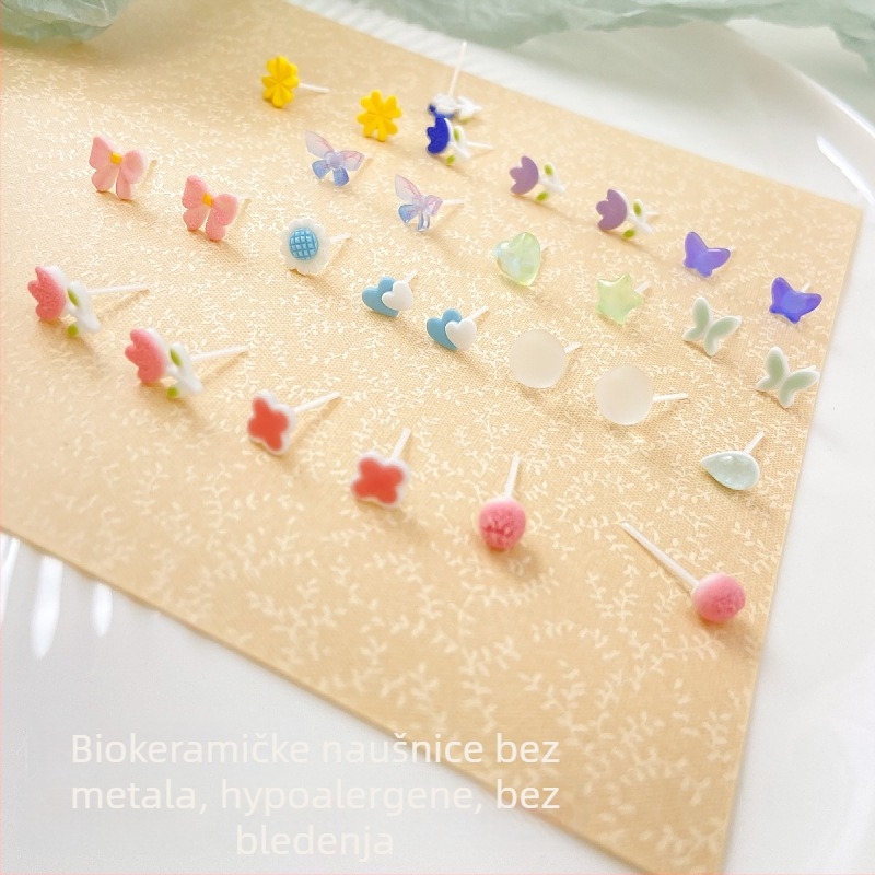 Keramičke naušnice - ručno izrađene, brend Yumi, oblici srce, cvijet, kaplja, za žene