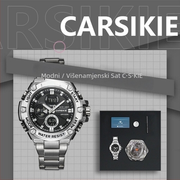 Muški sat od nehrđajućeg čelika s kvarcnim mehanizmom Seagull 63565, kvadratni brojčanik sa safir kristalom, vodootpornost 3 ATM, nehrđajuća čelična narukvica, ograničeno izdanje Godina Zmaja