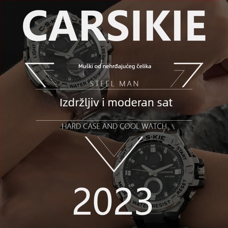 Muški sat od nehrđajućeg čelika s kvarcnim mehanizmom Seagull 63565, kvadratni brojčanik sa safir kristalom, vodootpornost 3 ATM, nehrđajuća čelična narukvica, ograničeno izdanje Godina Zmaja