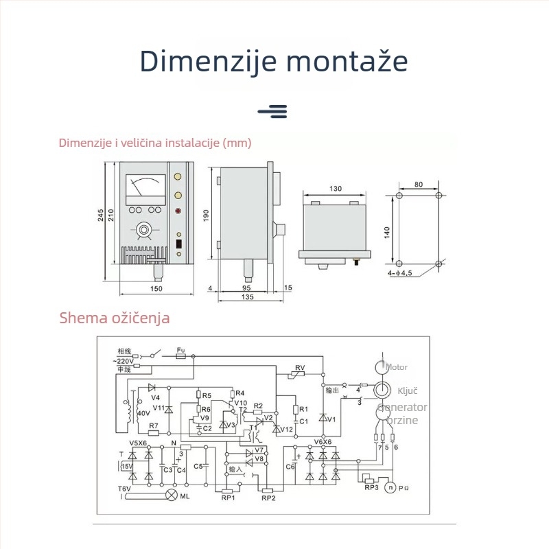 Delixi Electric JD1A pokazivački tip upravljača AC motora, elektromagnetska regulacija brzine, niska napetost