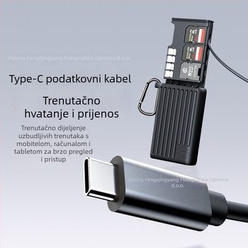 Kućište SD kartica X055/X056 — USB-C, USB 3.2 Gen 2, Ugrađena montaža, Materijal: metal/silikon