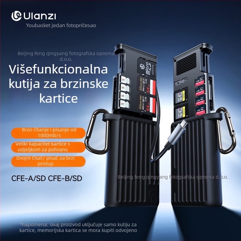Kućište SD kartica X055/X056 — USB-C, USB 3.2 Gen 2, Ugrađena montaža, Materijal: metal/silikon