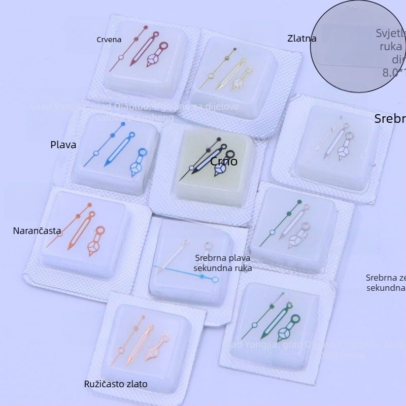 Svjetleće kazaljke za satove s tri ručice, kompatibilne s NH35/NH36 mehanizmom – zamjena kazaljki za sat, minute i sekunde