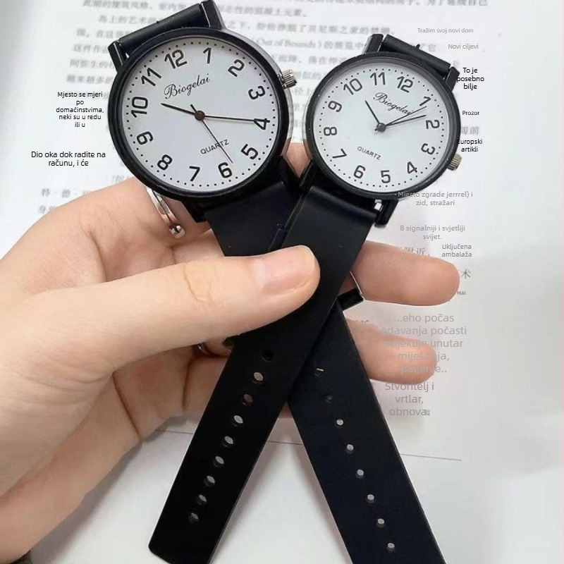 Tišni sat za državne službenike na ispite, gumeni remen, kvarcni mehanizam, cifernik 36 mm, vodootpornost 30 m, svjetsko vrijeme
