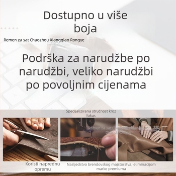Kožni kaiš za sat od teleće kože sa dvostrukom leptir kopčom, unisex, mogućnost dodavanja logotipa