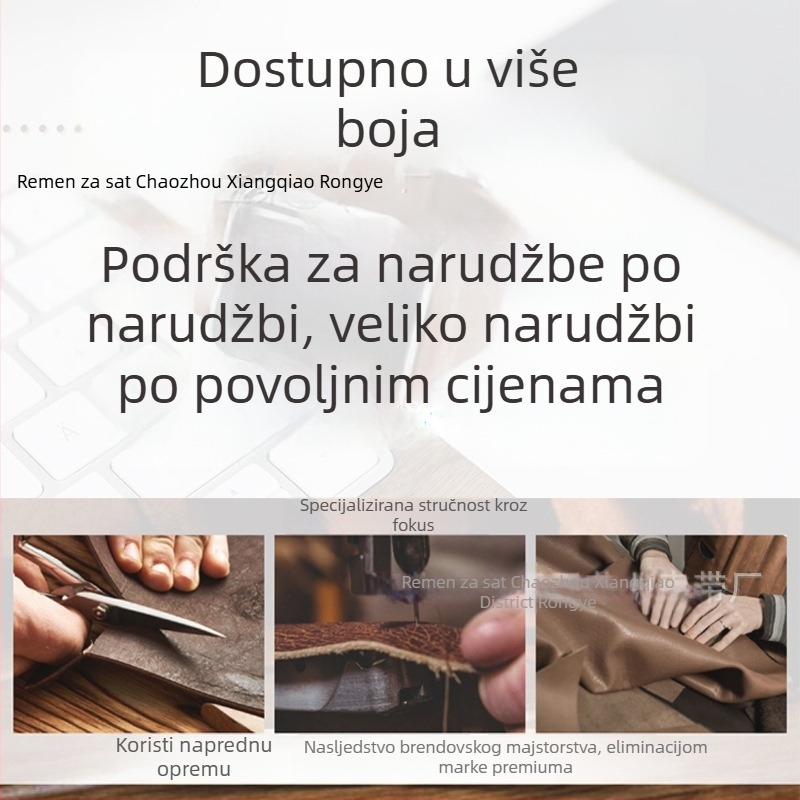 Kožni kaiš za sat od teleće kože sa dvostrukom leptir kopčom, unisex, mogućnost dodavanja logotipa