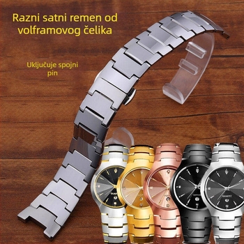 Univerzalni remen za sat iz volframovog čelika s leptir kopčom, TAISIGE/Taishjie, unisex, kompatibilan s kvadratnim i okruglim remenima